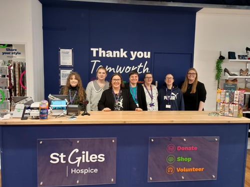 Wil-U Visiting St Giles Hospice shop in Tamworth