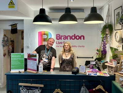 Richard and Amelia at Brandon Trust's North Steet Shop